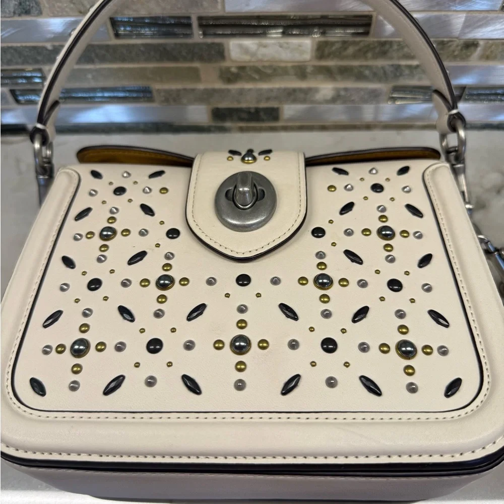 Coach White Studded Crossbody Bag - Picture 16 of 16